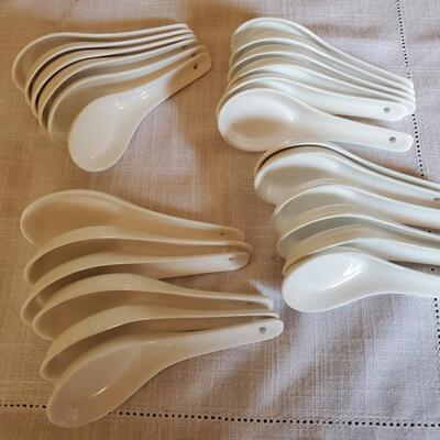 24 Porcelain Soup/Appetizer Spoons