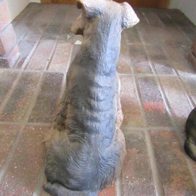 LOT 4 CAT AND DOG STATUES