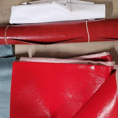 Lot 218: Vintage Felt Backed Vinyl Lot - REDS & GREENS