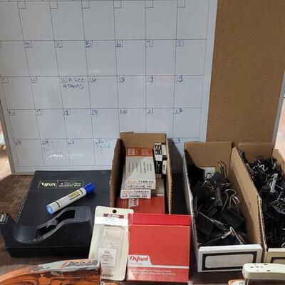 Lot 224: Office Supplies Lot with Month Planner White Board