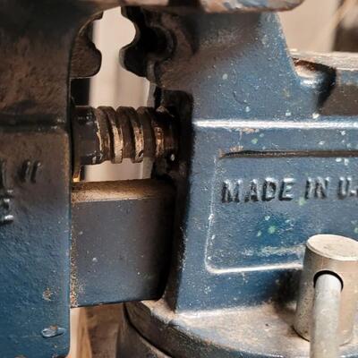Lot 229: Vintage Sears Blue 3.5" Bench Vise - Made in the USA