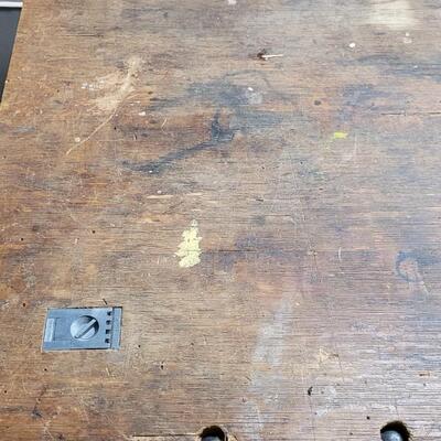 Lot 230: Vintage 3 Drawer Work Bench (Vises not included)
