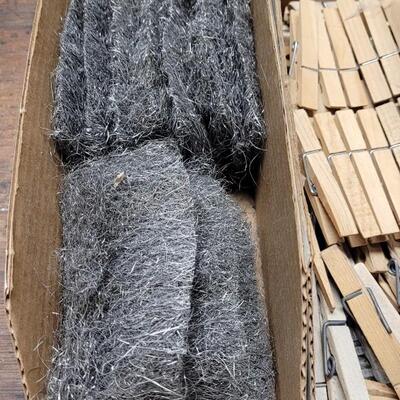Lot 238: Clothespins, Rope, String and Steel Wool