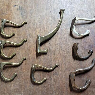 Lot 252: Vintage Brass Hooks Lot