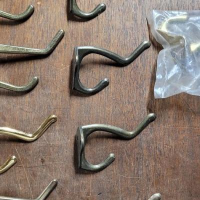 Lot 254: Vintage Brass Hooks Lot