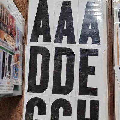 Lot 256: Black Chalkboard Paint and Vinyl Self Stick Numbers and Letters