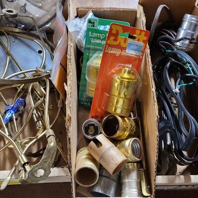 Lot 258: Lighting Repair Lot- Harps Sockets and Wiring,