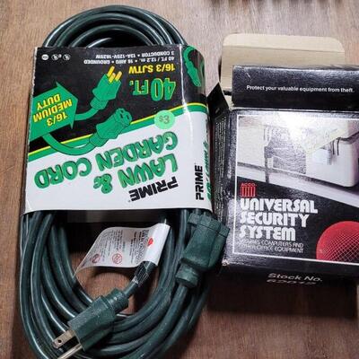 Lot 262: Lawn & Garden 40 ft. Extension Cord and Universal Security System
