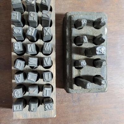 Lot 263: Letter and Number Punches in Original Wood Boxes