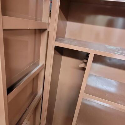 Lot 266: Brown Metal Utility Cabinet Cupboard