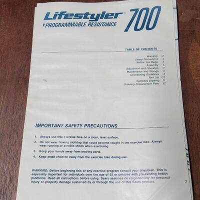 Lot 269: Lifestyler 700 Stationary Bike