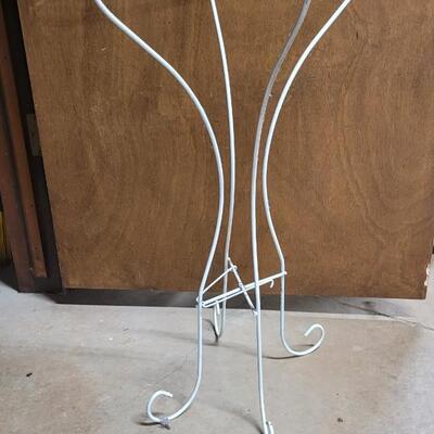 Lot 272: Vintage Small White Metal Table Base