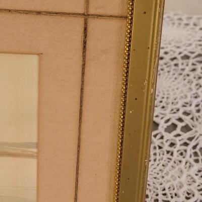 Lot 278: Antique Original Watercolor Artwork in Green Antique Frame- Missing Glass and Back of Frame