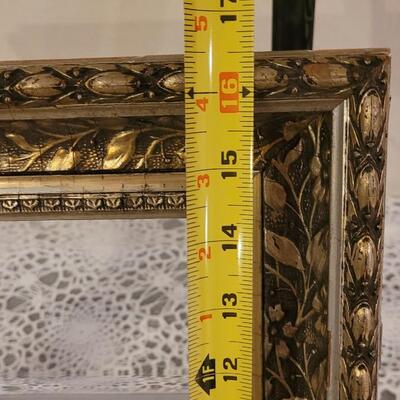 Lot 293: Antique Wood Gold Gilt Picture Frame and Black Decorative Frame