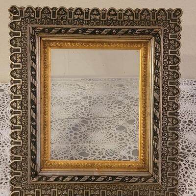 Lot 294: Antique Wood Silver and Gold Gilt Frame