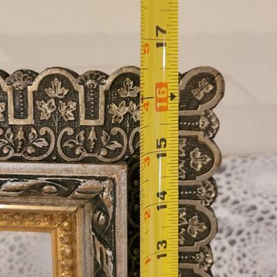 Lot 294: Antique Wood Silver and Gold Gilt Frame