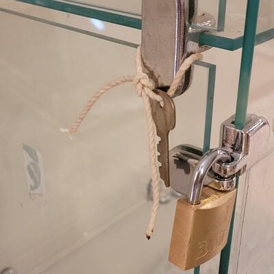 Lot 304: Vintage Glass Display Curio Lockable Cabinet