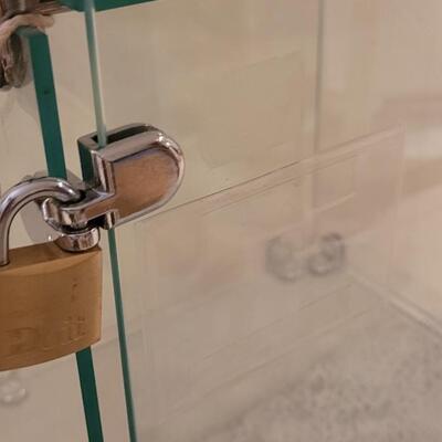 Lot 304: Vintage Glass Display Curio Lockable Cabinet