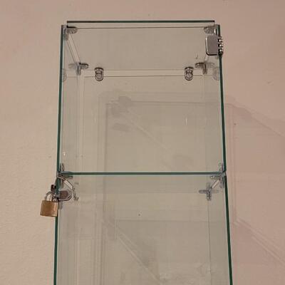 Lot 304: Vintage Glass Display Curio Lockable Cabinet