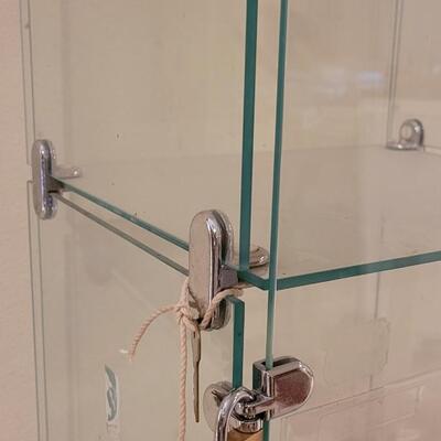 Lot 304: Vintage Glass Display Curio Lockable Cabinet