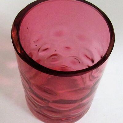 Small Cranberry Glass Toothpick Holder