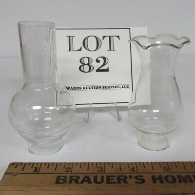2 Old Small Chimneys For Small Lamps