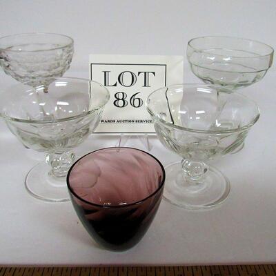 Misc Lot of Glassware, Fostoria American Sherbert, Duncan Miller Canterbury Sherberts, Block Sherbert, Small Tumbler