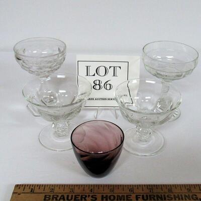Misc Lot of Glassware, Fostoria American Sherbert, Duncan Miller Canterbury Sherberts, Block Sherbert, Small Tumbler