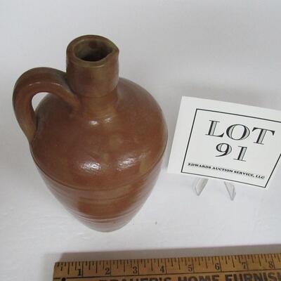 Old Stoneware Smaller Pitcher, Unmarked