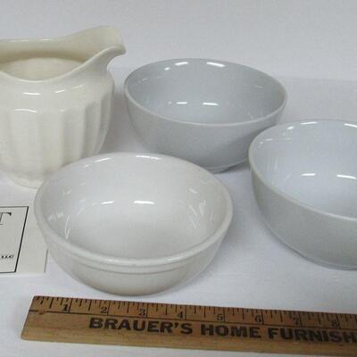 Pitcher and Heavy China Bowls
