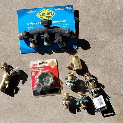 Lot 306: 5 Way Connection, Brass Y Connector,  New Faucet Handle
