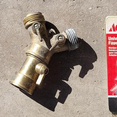 Lot 306: 5 Way Connection, Brass Y Connector,  New Faucet Handle
