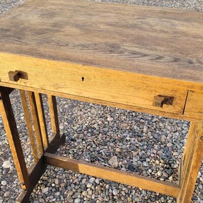 Lot 314: Antique Mission Oak Writing Deskw/ Drawer