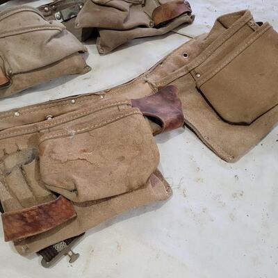 Lot 335: (2) Vintage Leather Toolbelts