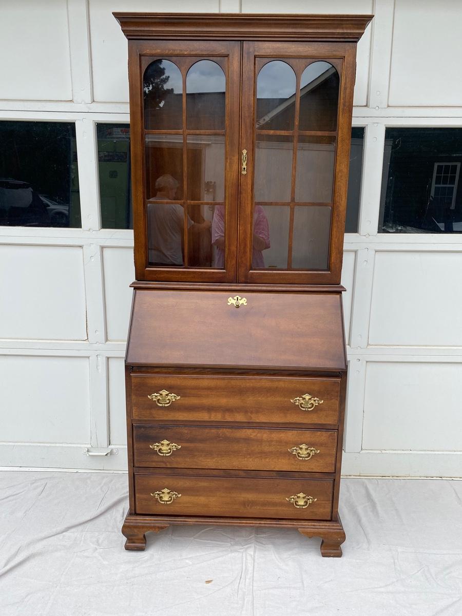 Antique Jasper Company Secretary Desk with Hutch