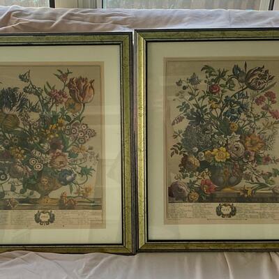 Vintage Edward Arts Framed Month Prints