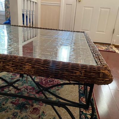 Large, Square, Wicker, Rod Iron, and Class Table
