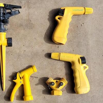 Lot 352: Yellow Plastic Sprinkler, (3) Sprayers and a 2 Way Connection