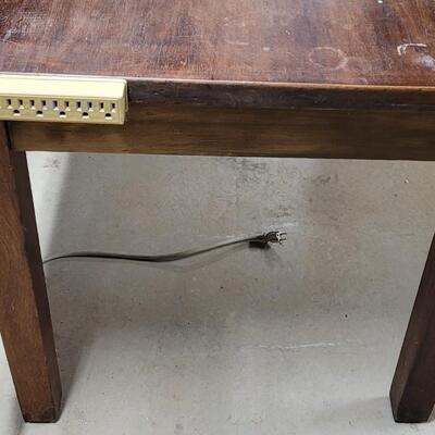 Lot 365: Antique 2 Drawer Desk with Added Power Strip