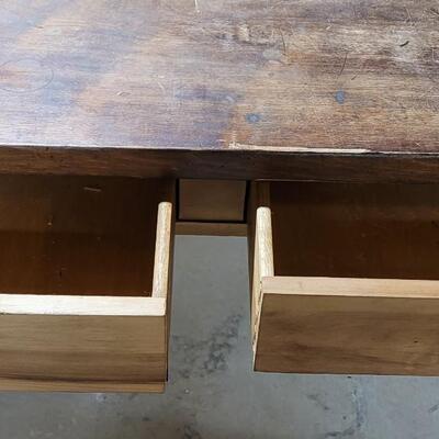 Lot 365: Antique 2 Drawer Desk with Added Power Strip