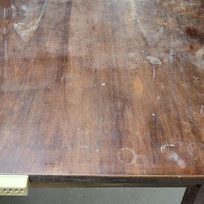 Lot 365: Antique 2 Drawer Desk with Added Power Strip