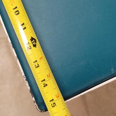 Lot 367: Vintage Thick Glass Top Metal Table and (4) Chairs