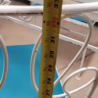 Lot 367: Vintage Thick Glass Top Metal Table and (4) Chairs