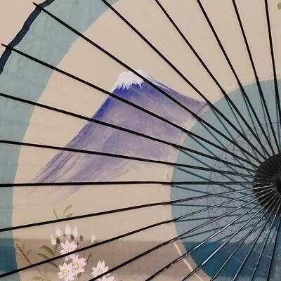 Lot 371: Japanese Handpainted Umbrella with Original Box &Label