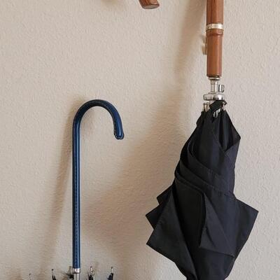 Lot 372: (2) Vintage Umbrellas, a Brooch and Vintage Green Vail