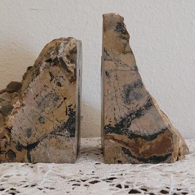 Lot 373: Fern Fossil Bookends