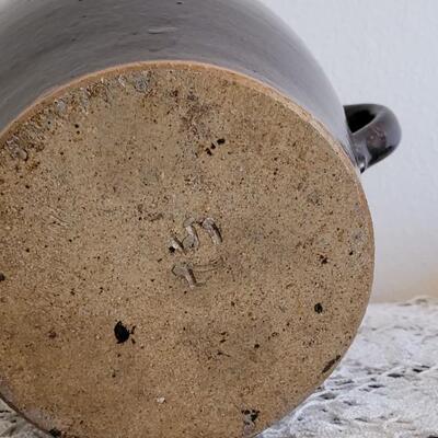 Lot 374: Antique Brown Stoneware Crock with Double Handles