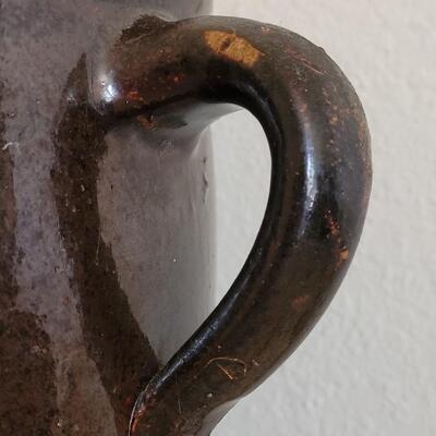 Lot 374: Antique Brown Stoneware Crock with Double Handles