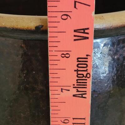 Lot 374: Antique Brown Stoneware Crock with Double Handles