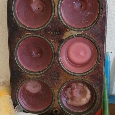 Lot 377: Large Candle and Candleholders Lot